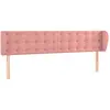 Image de Tête De Lit Avec Oreilles Rose 163x23x78/88 Cm Velours Vidaxl