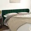Image de Tête De Lit Avec Oreilles Vert Foncé 183x23x78/88 Cm Velours Vidaxl