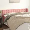 Image de Tête De Lit Avec Oreilles Rose 183x23x78/88 Cm Velours Vidaxl