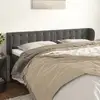 Image de Tête De Lit Avec Oreilles Gris Foncé 203x23x78/88 Cm Velours Vidaxl