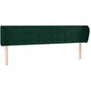Image de Tête De Lit Avec Oreilles Vert Foncé 203x23x78/88 Cm Velours Vidaxl
