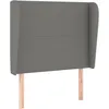 Image de Tête De Lit Avec Oreilles Gris Foncé 83x23x118/128 Cm Tissu Vidaxl