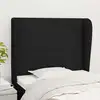Image de Tête De Lit Avec Oreilles Noir 83x23x118/128 Cm Tissu Vidaxl