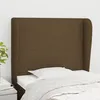 Image de Tête De Lit Avec Oreilles Marron Foncé 83x23x118/128 Cm Tissu Vidaxl