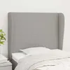 Image de Tête De Lit Avec Oreilles Gris Clair 93x23x118/128 Cm Tissu Vidaxl