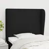 Image de Tête De Lit Avec Oreilles Noir 93x23x118/128 Cm Tissu Vidaxl