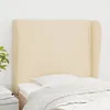 Image de Tête De Lit Avec Oreilles Crème 93x23x118/128 Cm Tissu Vidaxl