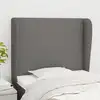 Image de Tête De Lit Avec Oreilles Gris Foncé 103x23x118/128 Cm Tissu Vidaxl