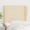 Image de Tête De Lit Avec Oreilles Crème 103x23x118/128 Cm Tissu Vidaxl