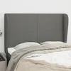 Image de Tête De Lit Avec Oreilles Gris Foncé 147x23x118/128 Cm Tissu Vidaxl