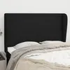 Image de Tête De Lit Avec Oreilles Noir 147x23x118/128 Cm Tissu Vidaxl
