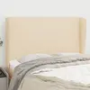 Image de Tête De Lit Avec Oreilles Crème 147x23x118/128 Cm Tissu Vidaxl