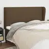 Image de Tête De Lit Avec Oreilles Marron Foncé 183x23x118/128 Cm Tissu Vidaxl