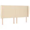 Image de Tête De Lit Avec Oreilles Crème 203x23x118/128 Cm Tissu Vidaxl