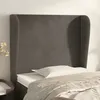 Image de Tête De Lit Avec Oreilles Gris Foncé 83x23x118/128 Cm Velours Vidaxl
