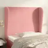 Image de Tête De Lit Avec Oreilles Rose 83x23x118/128 Cm Velours Vidaxl