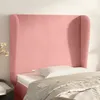 Image de Tête De Lit Avec Oreilles Rose 93x23x118/128 Cm Velours Vidaxl