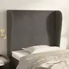 Image de Tête De Lit Avec Oreilles Gris Foncé 103x23x118/128 Cm Velours Vidaxl