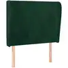 Image de Tête De Lit Avec Oreilles Vert Foncé 103x23x118/128 Cm Velours Vidaxl
