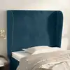 Image de Tête De Lit Avec Oreilles Bleu Foncé 103x23x118/128 Cm Velours Vidaxl
