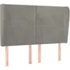 Image de Tête De Lit Avec Oreilles Gris Clair 147x23x118/128 Cm Velours Vidaxl