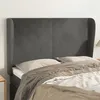 Image de Tête De Lit Avec Oreilles Gris Foncé 147x23x118/128 Cm Velours Vidaxl