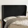 Image de Tête De Lit Avec Oreilles Noir 147x23x118/128 Cm Velours Vidaxl