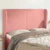 Image de Tête De Lit Avec Oreilles Rose 147x23x118/128 Cm Velours Vidaxl