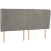 Image de Tête De Lit Avec Oreilles Gris Clair 163x23x118/128 Cm Velours Vidaxl
