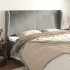Image de vidaXL Tête de lit avec oreilles Gris clair 163x23x118-128 cm Velours3117730