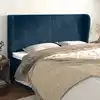 Image de Tête De Lit Avec Oreilles Bleu Foncé 163x23x118/128 Cm Velours Vidaxl