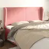 Image de Tête De Lit Avec Oreilles Rose 163x23x118/128 Cm Velours Vidaxl