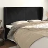 Image de Tête De Lit Avec Oreilles Noir 183x23x118/128 Cm Velours Vidaxl