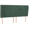 Image de Tête De Lit Avec Oreilles Vert Foncé 183x23x118/128 Cm Velours Vidaxl