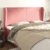 Image de Tête De Lit Avec Oreilles Rose 183x23x118/128 Cm Velours Vidaxl