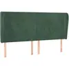 Image de Tête De Lit Avec Oreilles Vert Foncé 203x23x118/128 Cm Velours Vidaxl