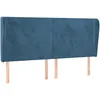 Image de Tête De Lit Avec Oreilles Bleu Foncé 203x23x118/128 Cm Velours Vidaxl