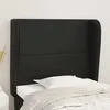 Image de Tête De Lit Avec Oreilles Noir 93x23x118/128 Cm Similicuir Vidaxl