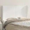 Image de Tête De Lit Avec Oreilles Blanc 147x23x118/128 Cm Similicuir Vidaxl