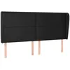 Image de Tête De Lit Avec Oreilles Noir 183x23x118/128 Cm Similicuir Vidaxl