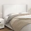 Image de Tête De Lit Avec Oreilles Blanc 183x23x118/128 Cm Similicuir Vidaxl