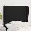 Image de Tête De Lit Avec Oreilles Noir 83x23x118/128 Cm Tissu Vidaxl