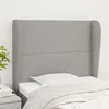 Image de Tête De Lit Avec Oreilles Gris Clair 93x23x118/128 Cm Tissu Vidaxl