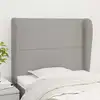 Image de Tête De Lit Avec Oreilles Gris Clair 103x23x118/128 Cm Tissu Vidaxl