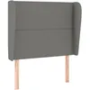 Image de Tête De Lit Avec Oreilles Gris Foncé 103x23x118/128 Cm Tissu Vidaxl