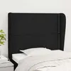 Image de Tête De Lit Avec Oreilles Noir 103x23x118/128 Cm Tissu Vidaxl