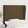 Image de Tête De Lit Avec Oreilles Marron Foncé 103x23x118/128 Cm Tissu Vidaxl