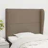 Image de Tête De Lit Avec Oreilles Taupe 103x23x118/128 Cm Tissu Vidaxl