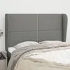 Image de Tête De Lit Avec Oreilles Gris Foncé 147x23x118/128 Cm Tissu Vidaxl