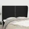 Image de Tête De Lit Avec Oreilles Noir 147x23x118/128 Cm Tissu Vidaxl